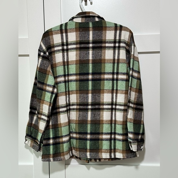 Dokotoo Plaid Fleece Shacket Jacket – Brown/Green, Size Small - Picture 5 of 5
